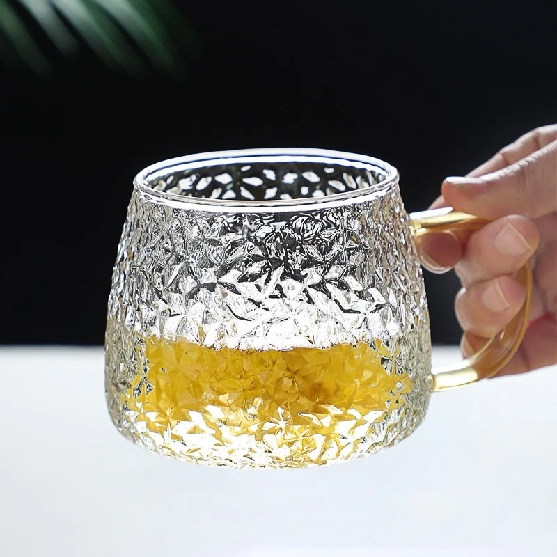 Heat Resistant Glass Coffee Mug with Handle for Tea and Juice