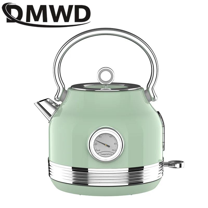 DMWD 220V Retro Electric Kettle With Thermometer 1.7L Large Capacity Water Fast Boiling Teapot  Stainless Steel Linner Kettles 2