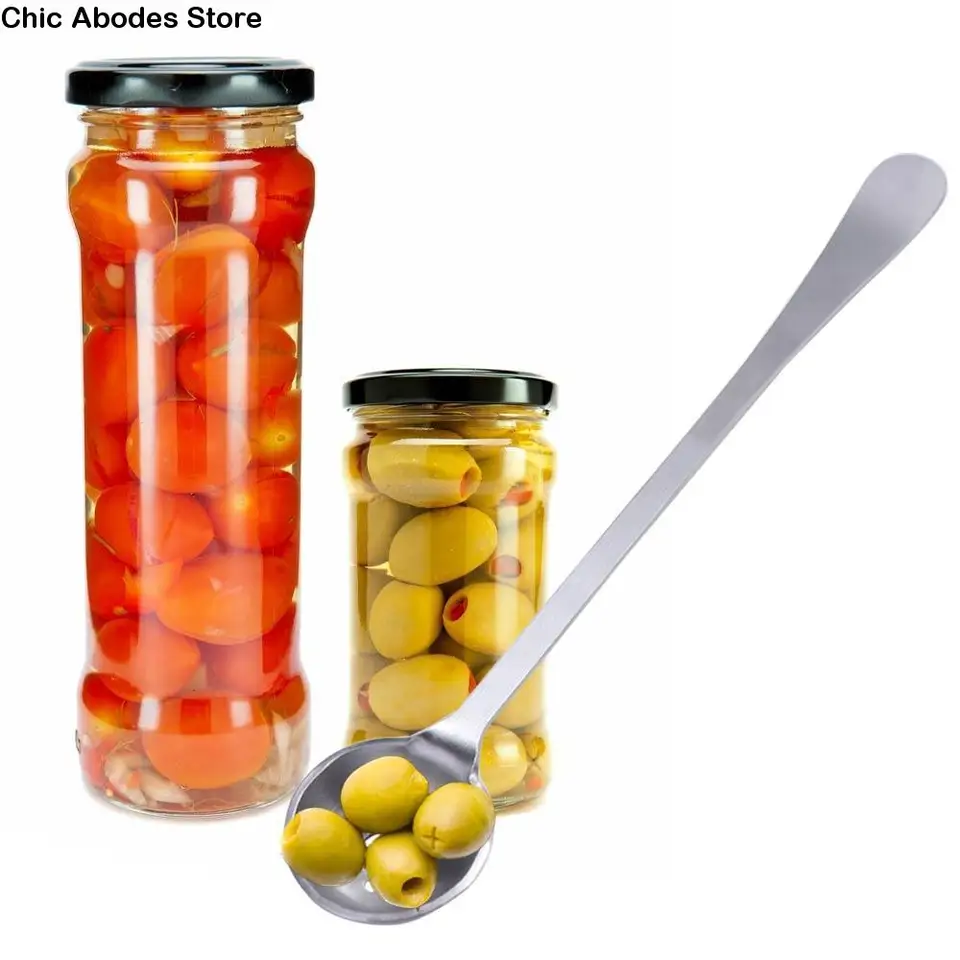 Cucchiaio Per Olive In Acciaio Inox Con Fori Di Scarico, Manico Lungo, Ideale Per Sottaceti E Marmellate, Lavabile In Lavastoviglie