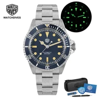 2024 New Watchdives 40mm Vintage Sub Watch NH35 Automatic Domed Sapphire 20ATM C3 BGW9 Luminous 316L Steel Men Diver Wristwatch 1