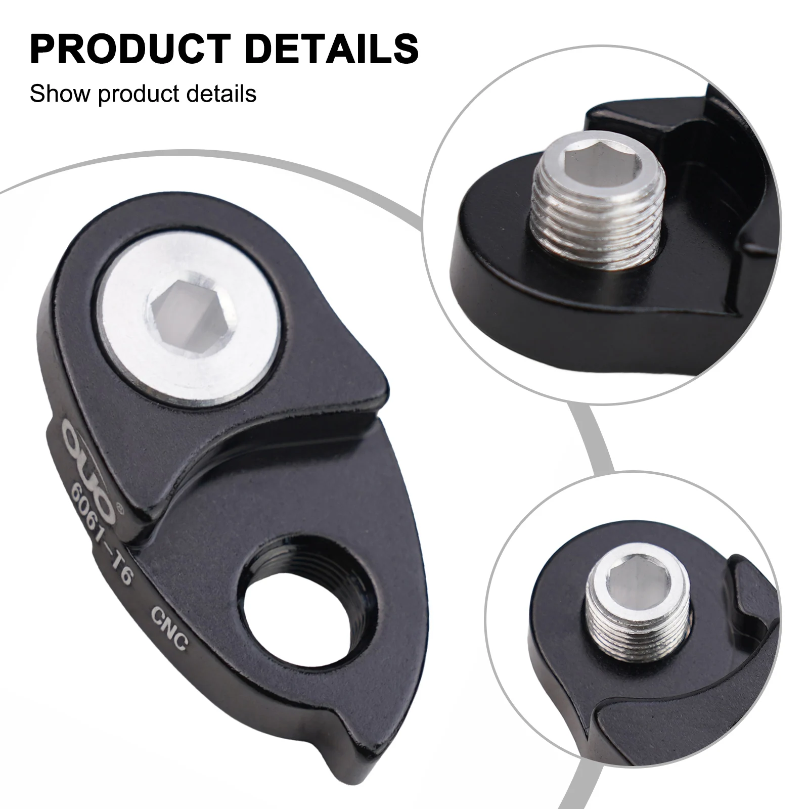 Description Picture 4 of item1pc Bike Bicycle Rear-Mech Derailleur Gear Hanger Extender Extension CNC AluminumAlloy Bike Tailhook Road Cycling Accessories