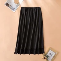 3 longueurs sous-jupe de base Modal femme demi-longueur jupe dentelle Slip intérieur jupe courte femmes demi robe jupon Long 5