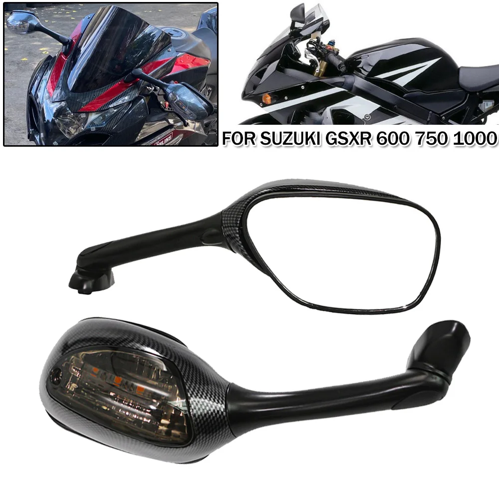 

For Suzuki GSXR600 GSXR750 2009-2010 GSXR1000 K6 K7 K8 2005-2008 Motorcycle LED Light Turn Signal Mirrors Rear View Side Mirror