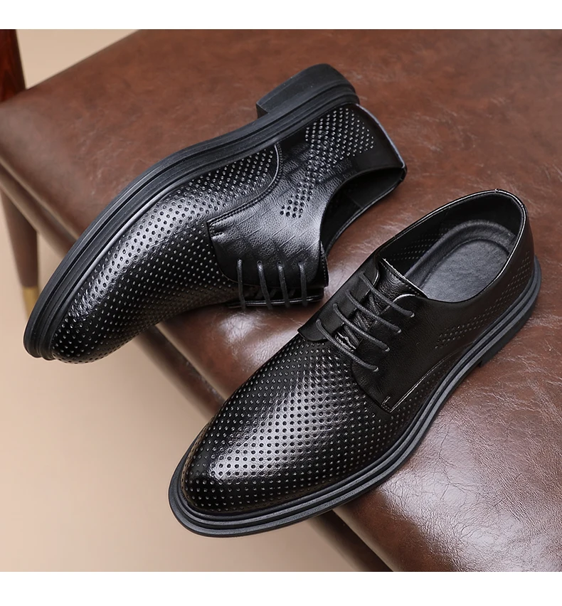 Sommer Aufzug Schuhe Männer Kleid Schuhe 3/6/8 Cm Männer Formale Schuhe Hohl Klassische Business Luxus Männer Oxfords Schuhe Anzug Schuhe – Detail 12