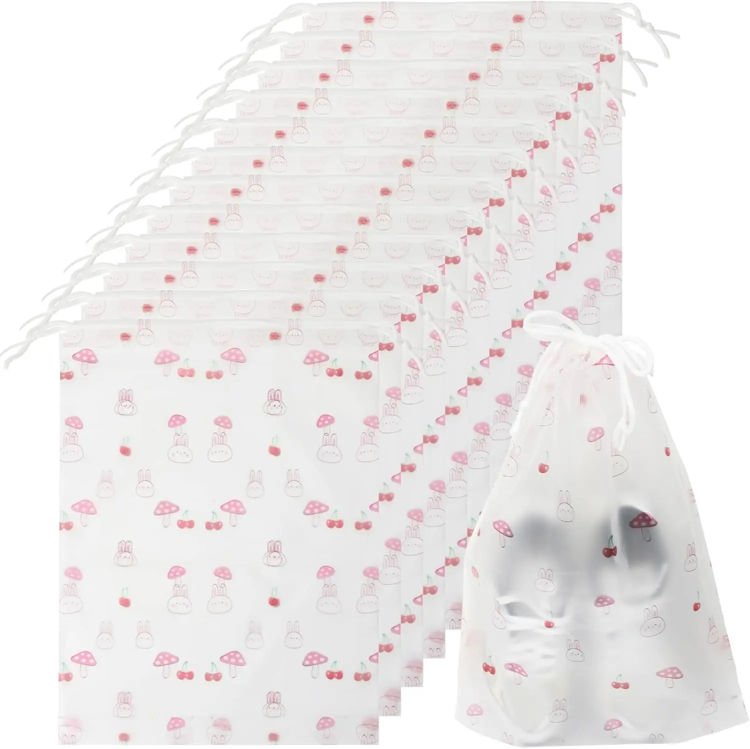 10PCS Portable Shoe Storage Drawstring Eco Storage Bag For Sundries Travel Makeup Bag Waterproof Transparent Plastic