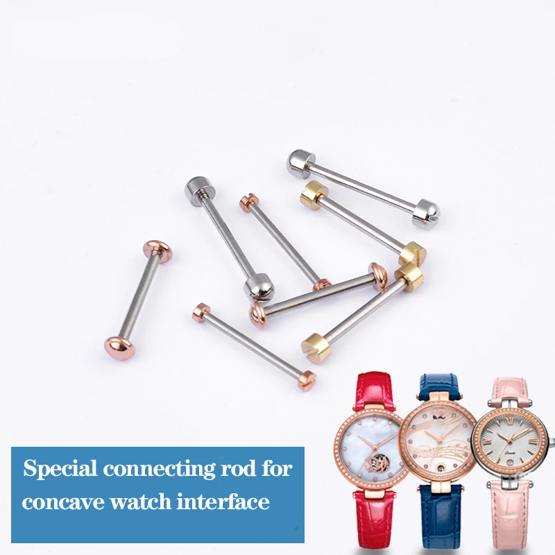 Elegant Rose Gold and Silver Watch Screw Kit for Leather Bands - Includes Lug Stems, Tubes, and Spring Bars (Various Sizes)