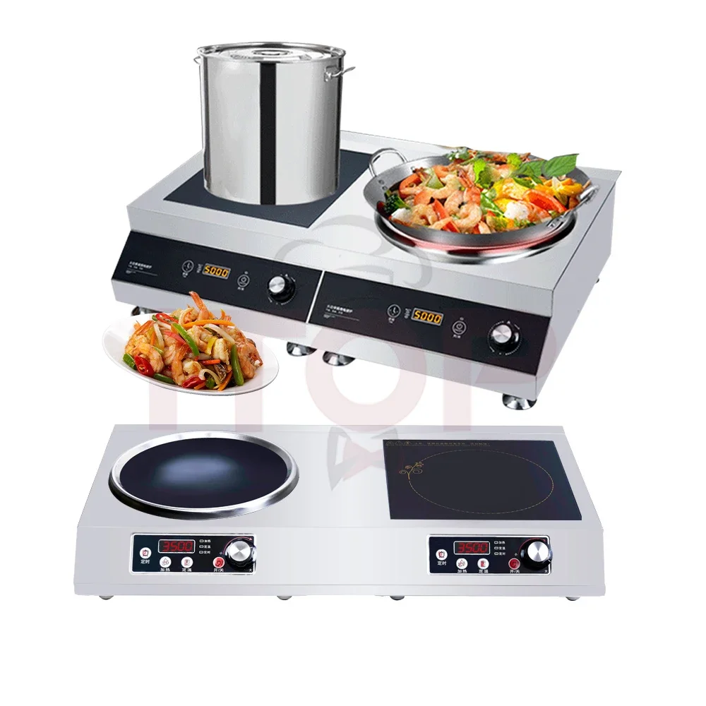 One Flat And One Concave Induction Cooktop 3500W Electric Stove Cooktop 100mm Commercial Induction Cooker