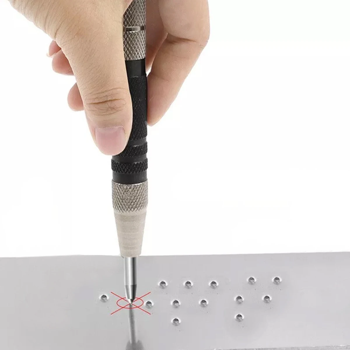 Auto Center Puncher Hole Marker Wood Metal Steel Spring Load Kerner Drill Locator Heavy Duty Punch Carpentry Hand Tool 1 PCS