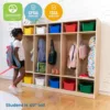 5-Section Straight Coat Locker, Classroom Furniture, Natural 5