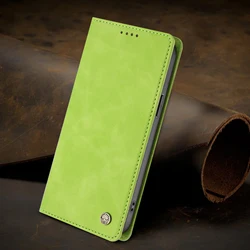 Leather Magnetic Wallet Phone Case - Universal Fit Cover - XCOVER 7 (Light green)