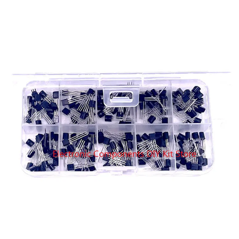 200Pcs Transistor Kit BC327-C1815 PNP/NPN 10 Values TO-92 Transistors Set