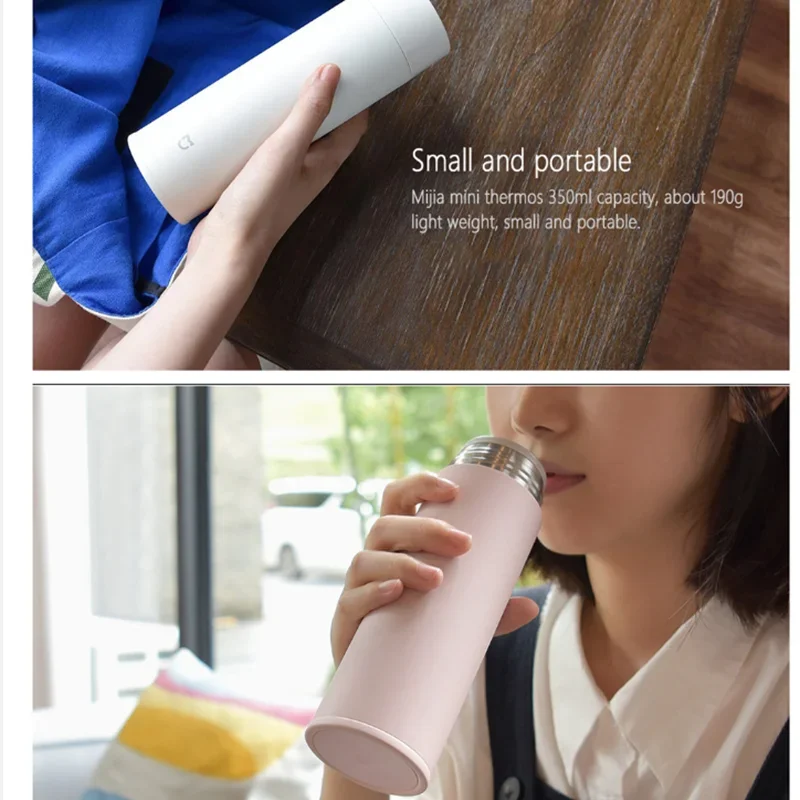 Xiaomi Mijia 350ml Stainless Steel Water Bottle Lightweight Thermos Vacuum Mini Cup Camping Travel Portable Insulated Cup Sport