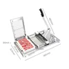 Manual Satay Skewer Machine BBQ Stainless Steel Mutton Kebab Lamb Skewer Tools Doner Kebab Meat Wear String Machine 4