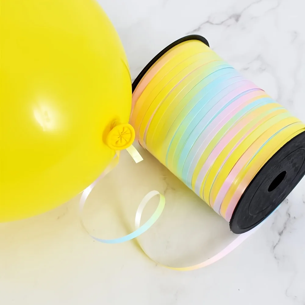 1pc 500 Yards Rainbow Curling Ribbon Pastel Balloon String Light Color Balloon Ribbon for Crafts Decoration Supplies