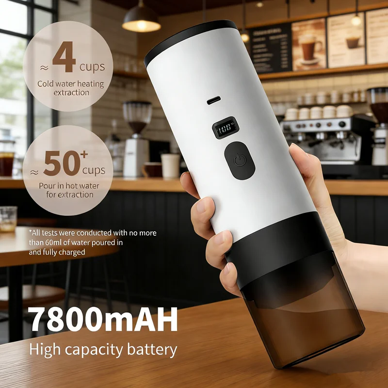 ماكينة قهوة اسبريسو كهربائية محمولة 3 في 1 للسيارة...