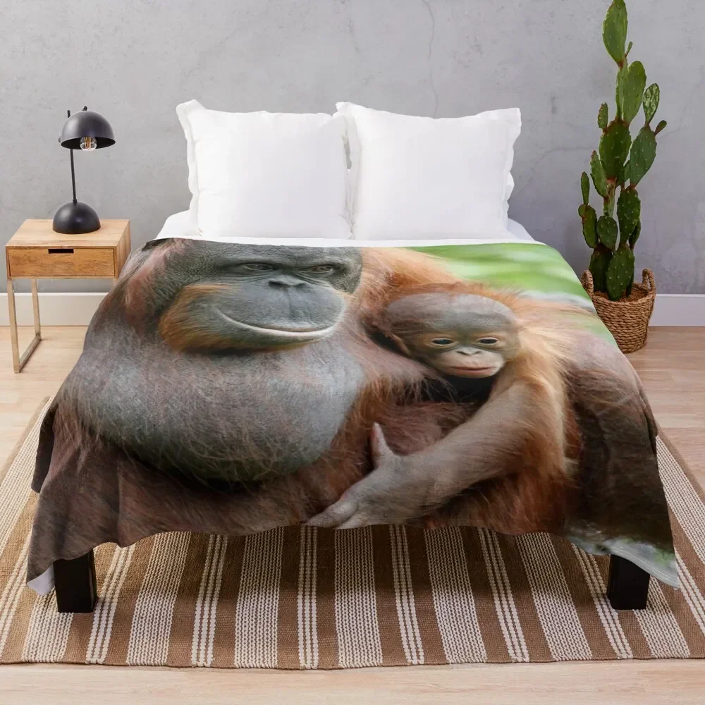 

OrangUtan 003 Throw Blanket Decoratives Picnic Sofa Throw Blankets