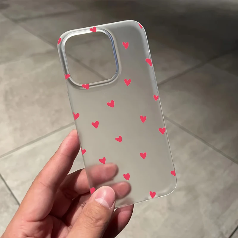 Charming Soft Love Heart-Shaped Shockproof Phone Case with Clear Design