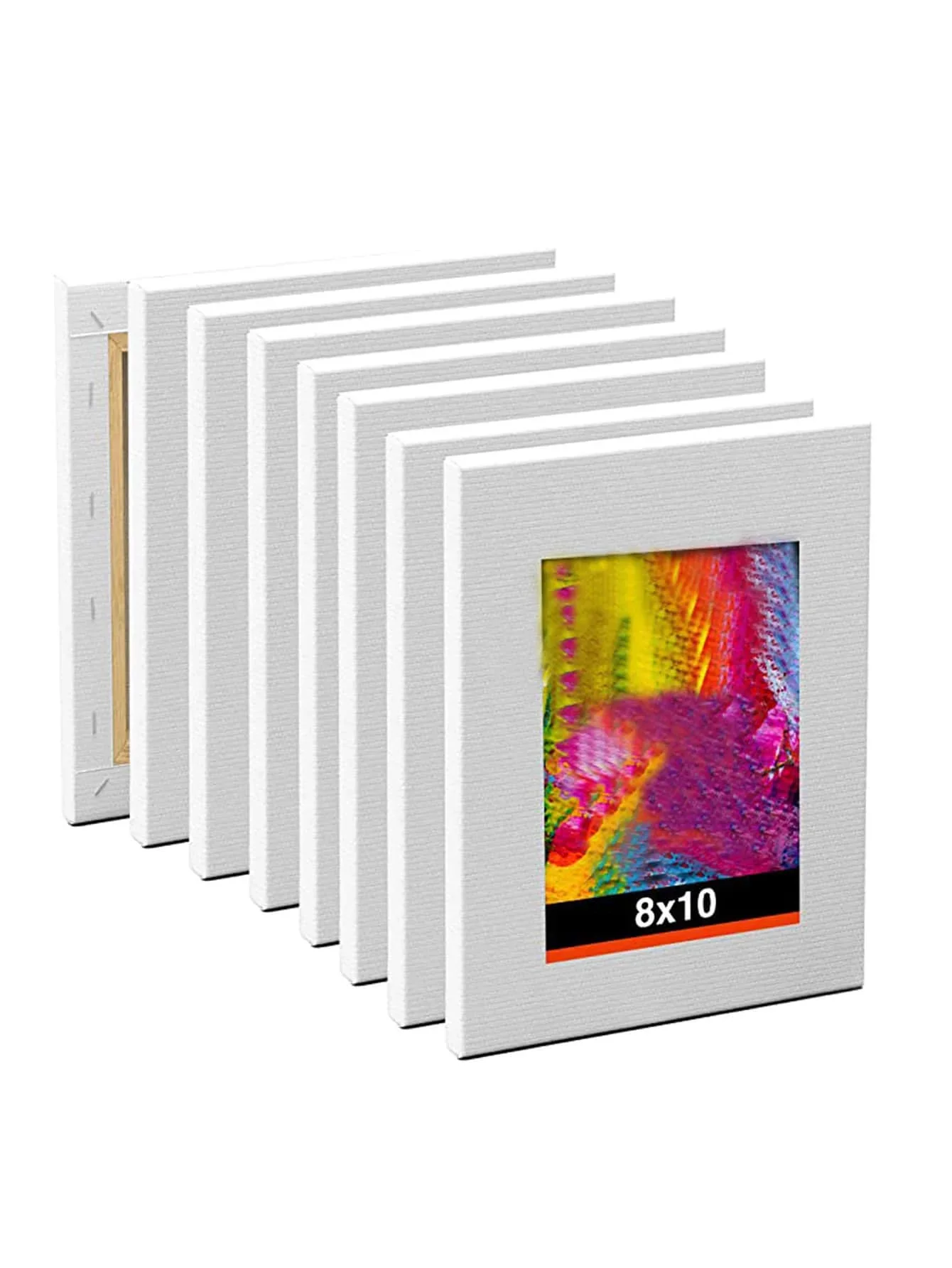 1 piècesBview Art 8x10 "pouces 100% coton artiste toile planches apprêté blanc étiré toile pour la peinture, versage acrylique, peinture à l'huile