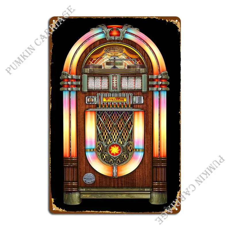 Vintage Jukebox Targa In Metallo Poster Piatti Pub Wall Custom Wall Cave Tin Sign Poster