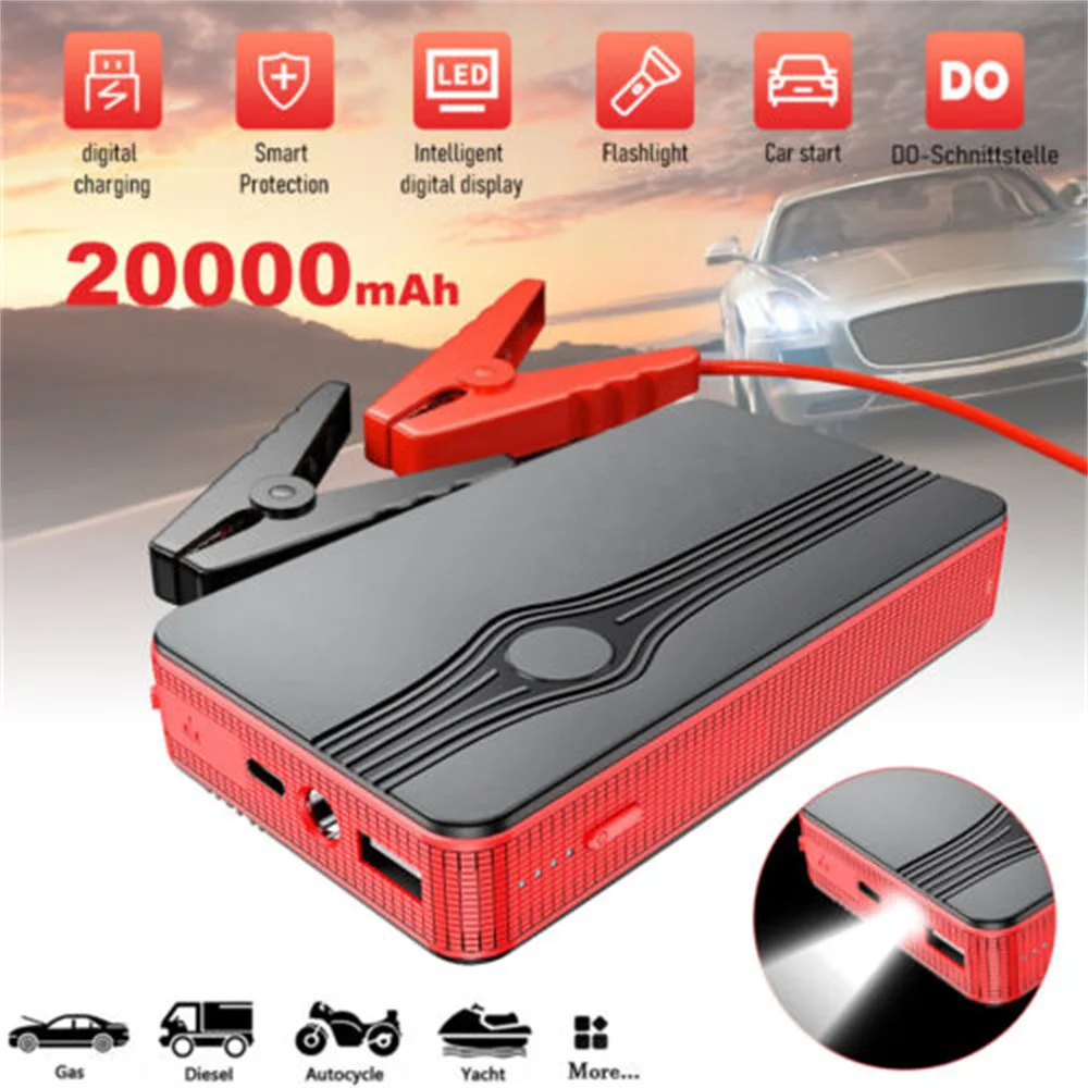 Car Jump Starter 600A 12V Battery Boost Charger Power Bank 20000mAh Emergency Start Device Car Battery Starting Tool