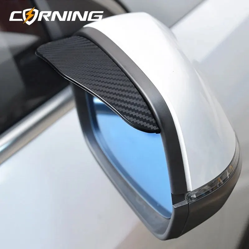 Rearview Mirror Rain Eyebrow 2Pcs Car Rearview Mirror Rain Eyebrow Carbon Fiber Auto Rain Shield Rainscreen Reflector Shield Reverse Mirror Brow Cover