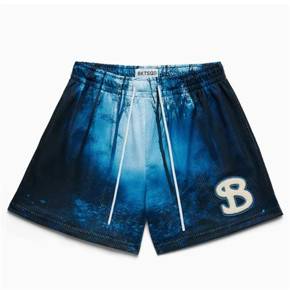 BUCKETQUAD basketball shorts men's Christmas Eve ghost loose mesh quick drying vacation travel training running fitness pants