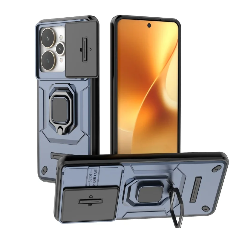 Shockproof Phone Case with Lens Protective Ring Holder - Durable Bumper Cover