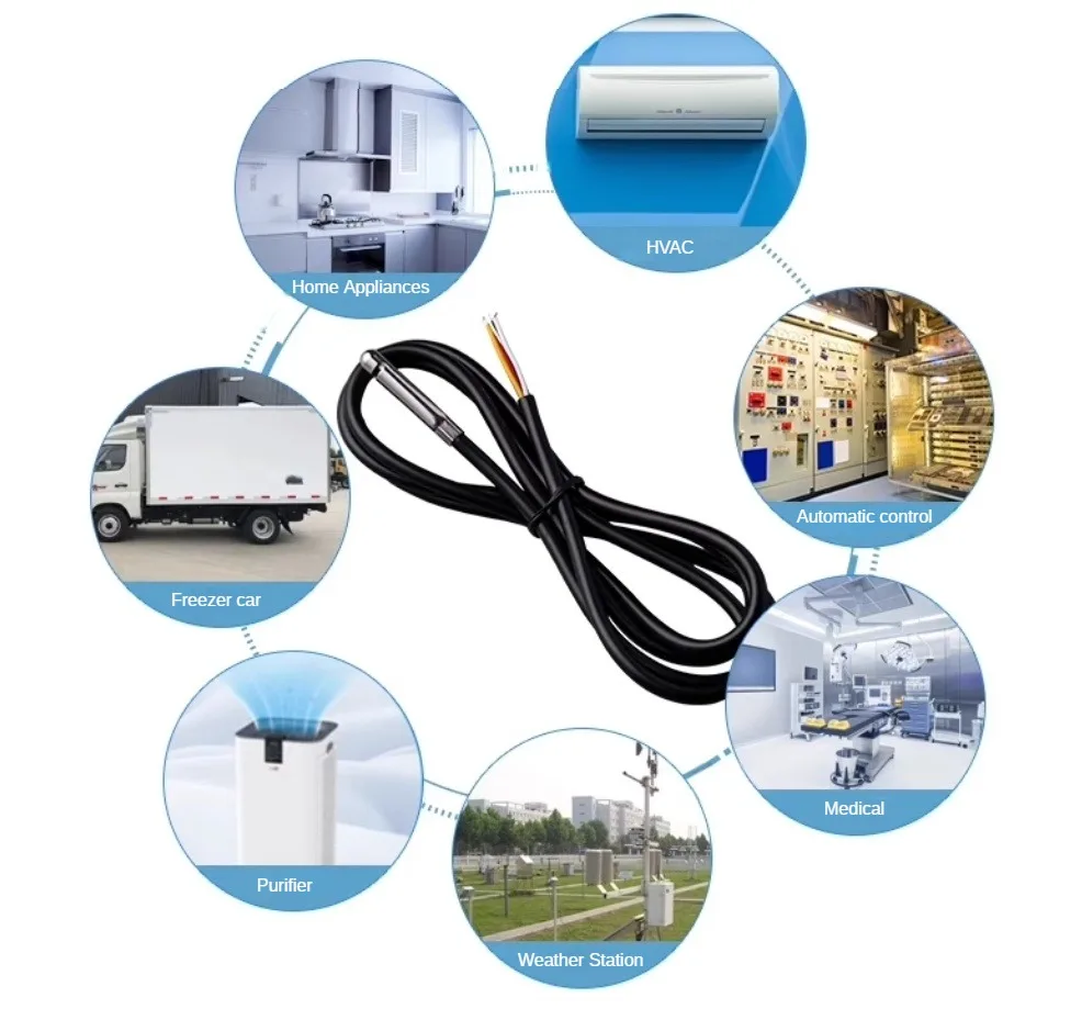 SGP30/SGP40 TVOC Luftqualität ECO2 Formaldehyd Kohlendioxid Sensor Wasserdicht Edelstahl Sondendraht – Detail 5