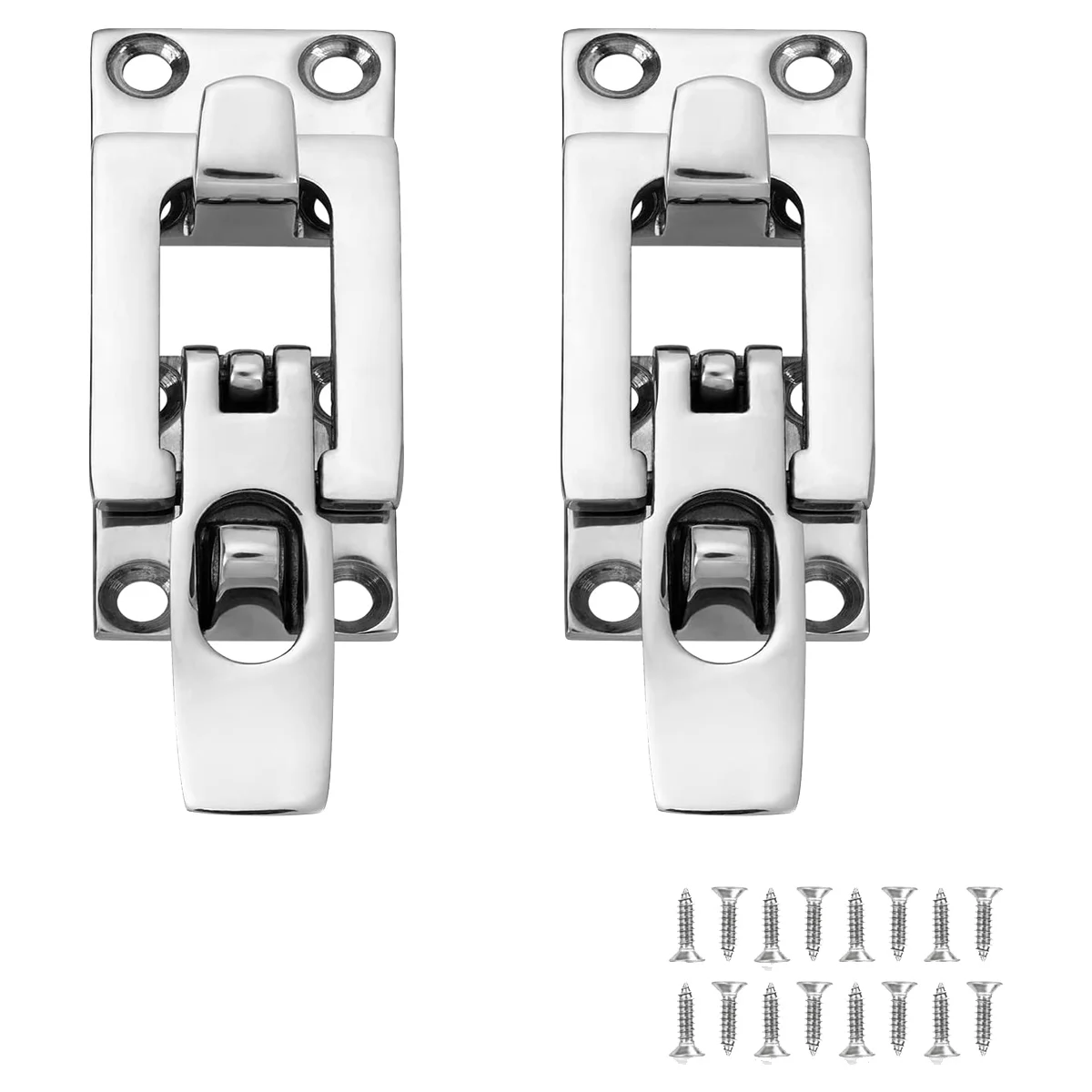 

Marine Anti-Rattle Square Latches for Boat Door Hatch, Hold Down Clamp Latches Lockable 316 Stainless Steel with Screws