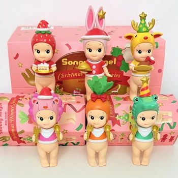 Sonny Angel Christmas Dinner Series Mini Figures Message Of Love Ornaments Cactus Dinosaur Flower Seoul Gifts Random 1Pc 1