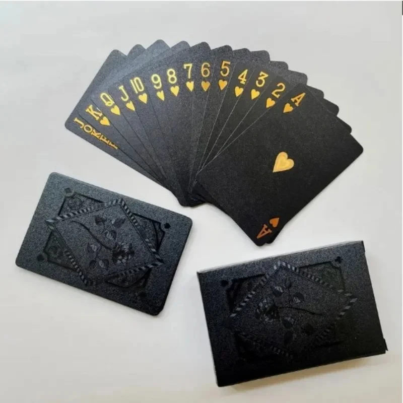 Jeu de Poker en plastique givré et étanche, Rose noire, cartes à jouer, Collection Texas Poker, échecs commémoratifs, cadeau de fête pratique