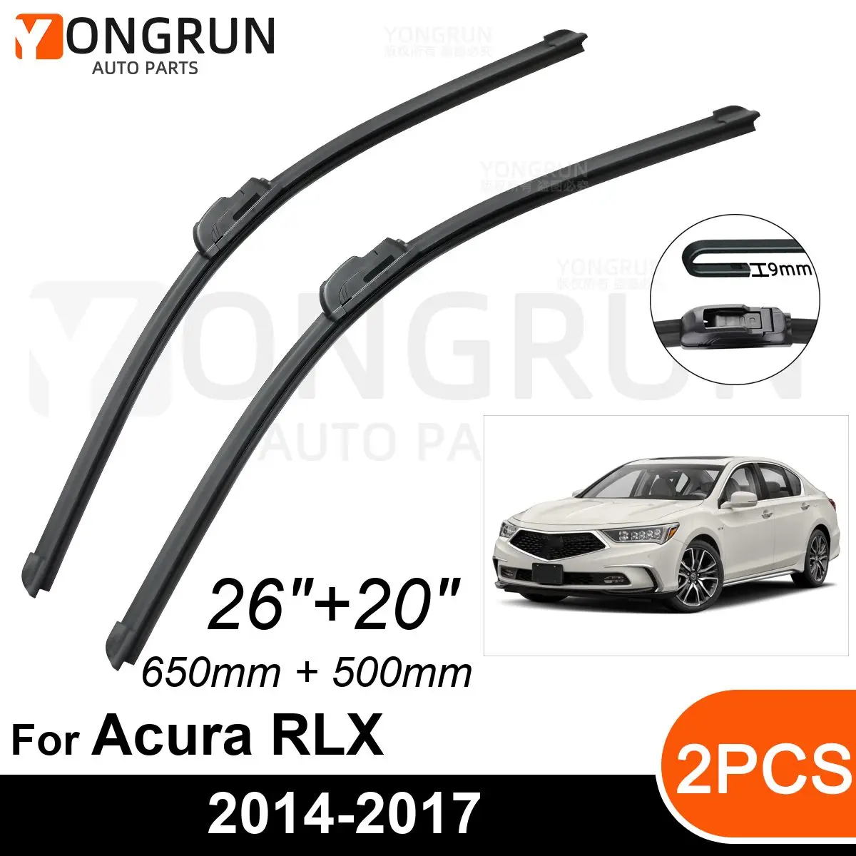 

Стеклоочистители для автомобиля Acura RLX 2014-2017, резиновые щетки стеклоочистителя 26 + 20 дюймов, аксессуары для лобового стекла автомобиля