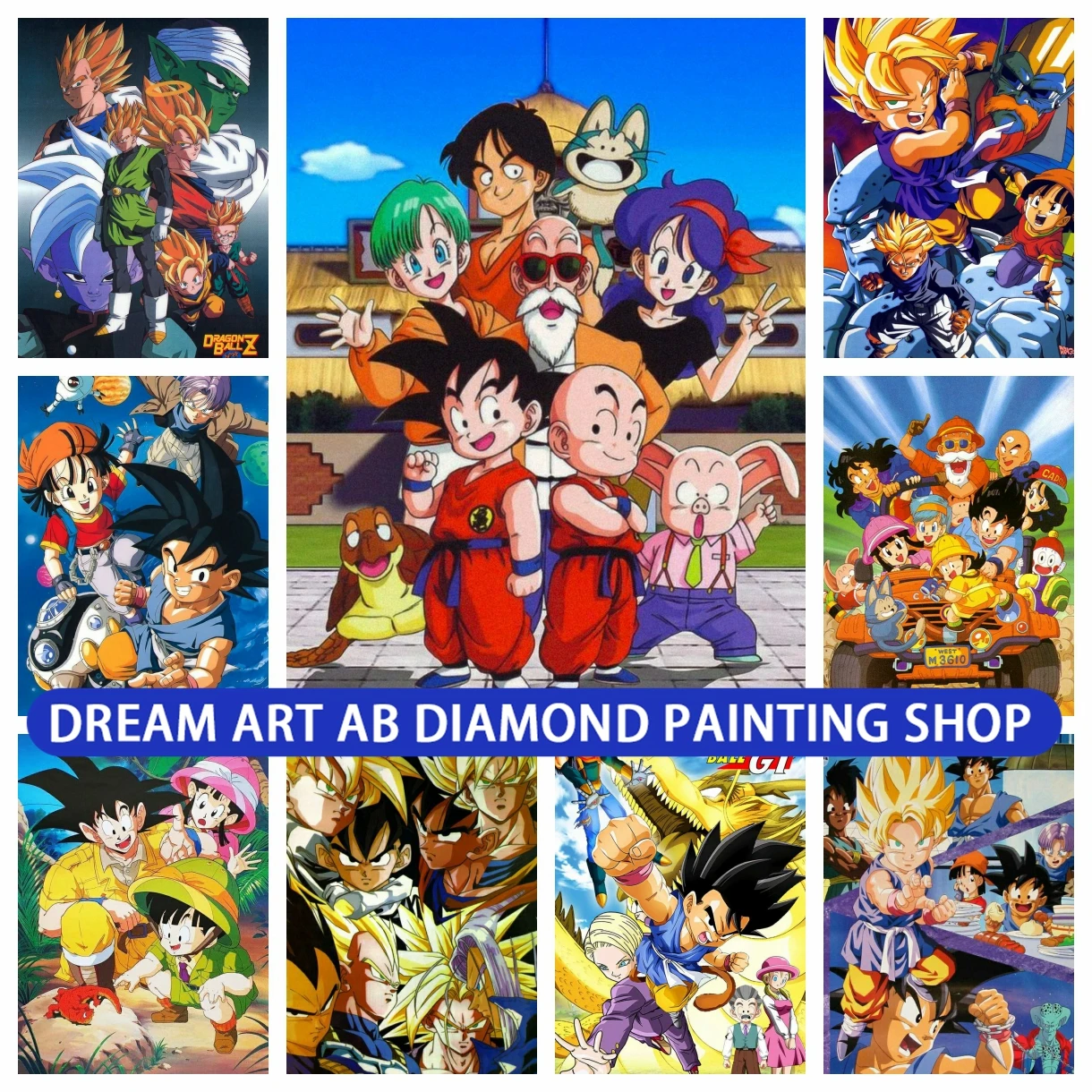 

Dragon Ball Z 5D DIY AB Diamond Painting Embroidery Son Goku Anime Cross Stitch Mosaic Rhinestones Home Decor Children's Gifts