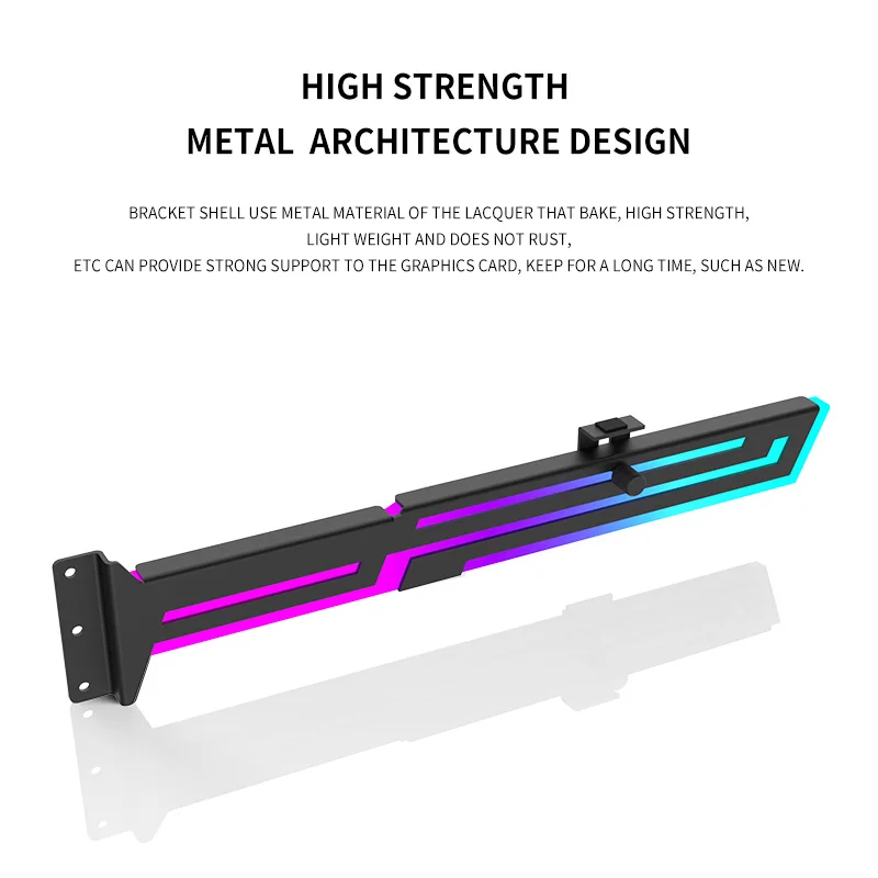 Power Train ARGB Graphics Card Bracket 5V 3PIN ARGB AURA SYNC Computer Graphics Card VGA GPU Holder Height Adjustable