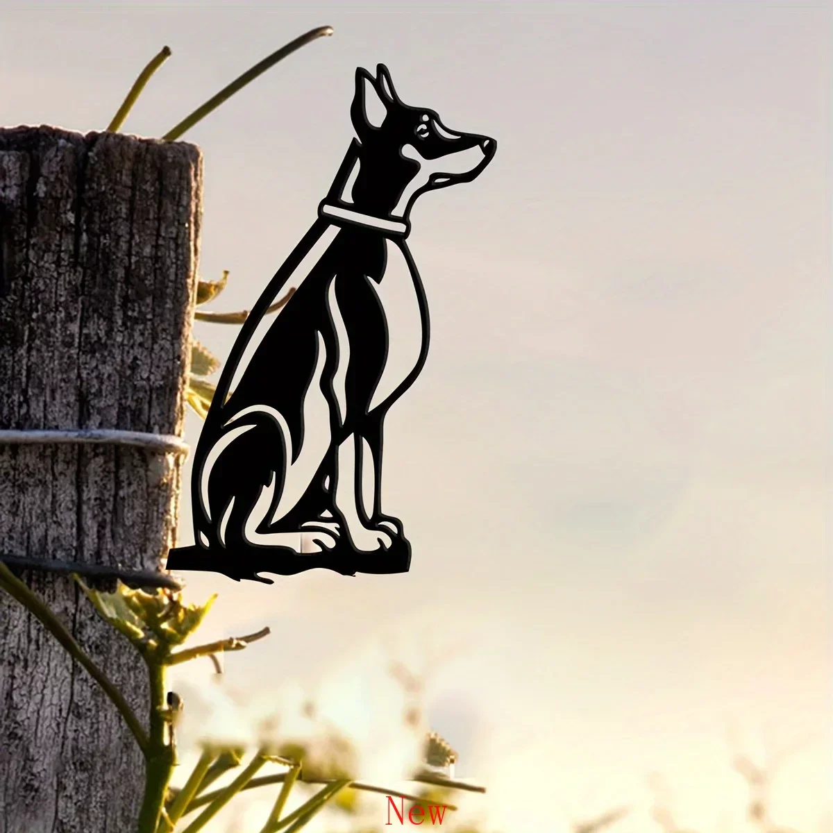 

1pc Metal Doberman Silhouette Puppy Dog Sign Cutout Rustic Outdoor decoration Home Garden Decor Housewarming Gift Dog Lovers wa