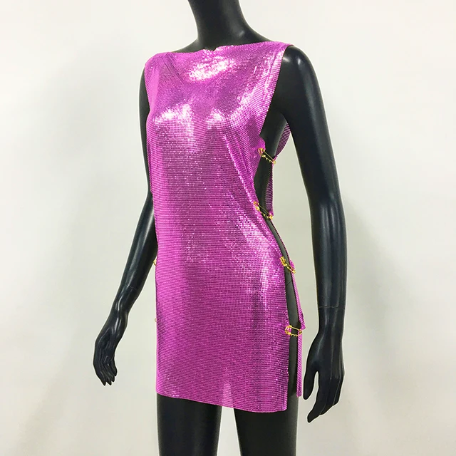 Abito Donna Con Lustrini E Spalline - Mini Vestito Glitter Per Cocktail, Spiaggia E Serate - Foto 6