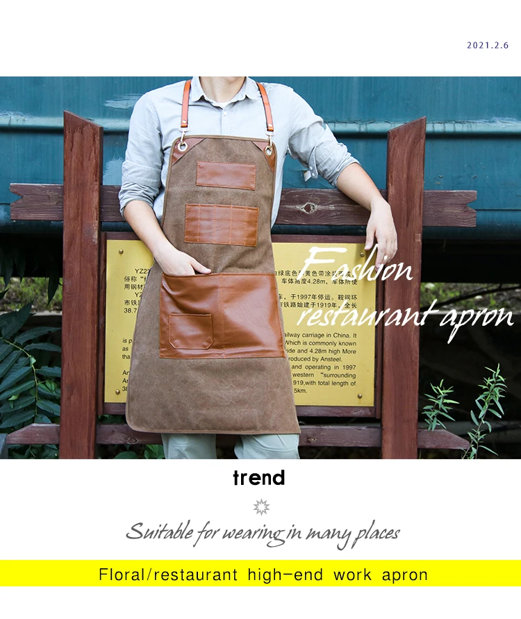 Europäisches Restaurant, Friseur, Blumenkünstler, Küche, Männer und Frauen, Overalls, Café, individuelles Logo, Nagelkoch, Ledertaschen, Schürze – Detail 3