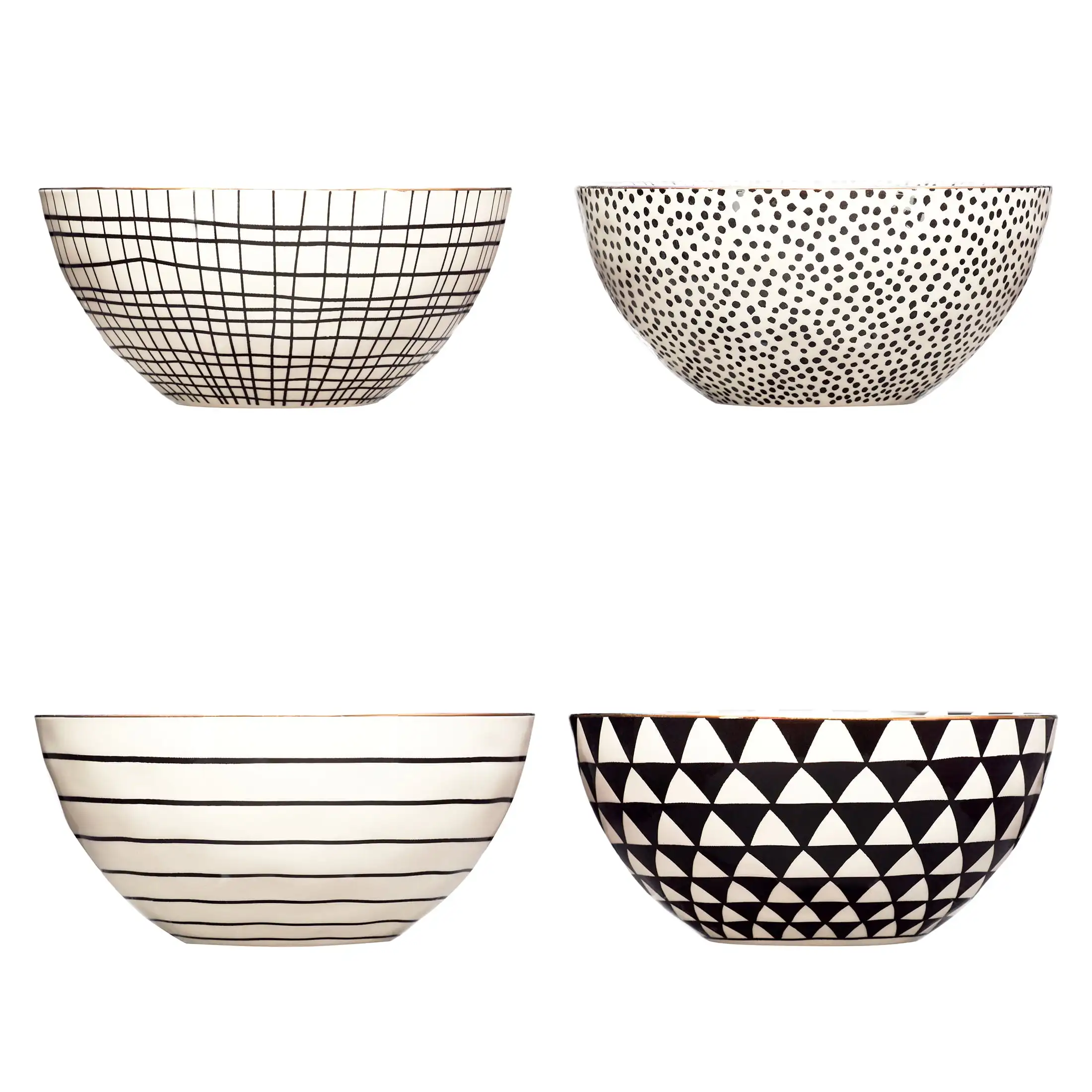 

Servware Black & White Assorted Stoneware Round Bowls, 4 Pack
