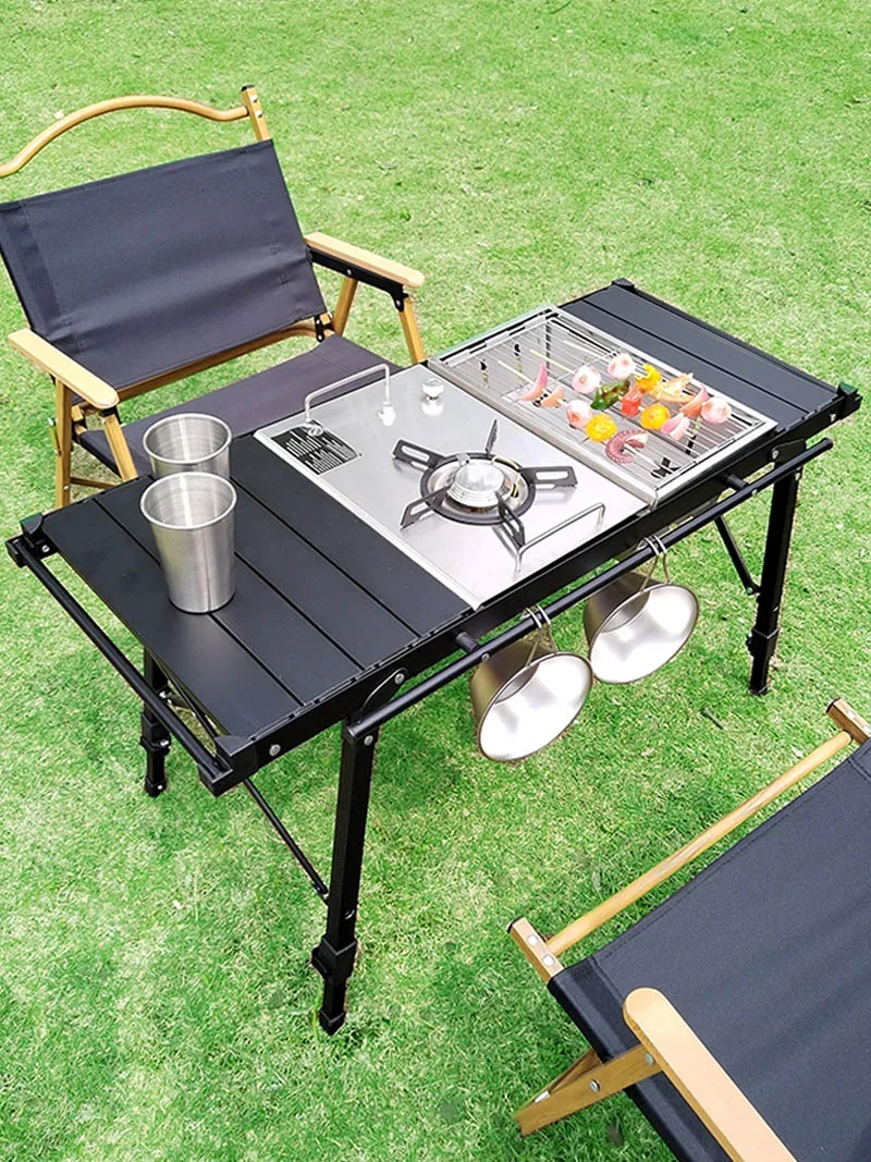 Barbecue Grill Lohascamping Camping Table IGT Folding multifunctional IGT table Full set roll Brazier table adjustable Desktop burner bbq