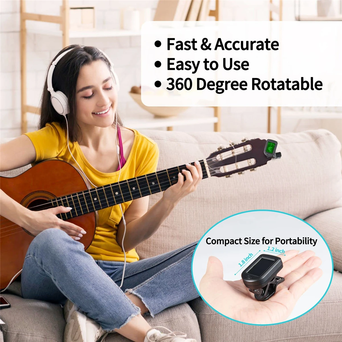 Description Picture 6 of itemGuitar Tuner For All Instruments Clip on Electronic Tuner for Guitar Bass Ukulele Violin Mandolin Banjo