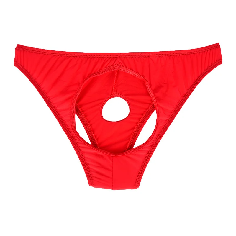 Mens Smooth Open Butt Panties Brief G String Crotch Hole Pouch Underwear Hipster Bikini Gay Lingerie For Him