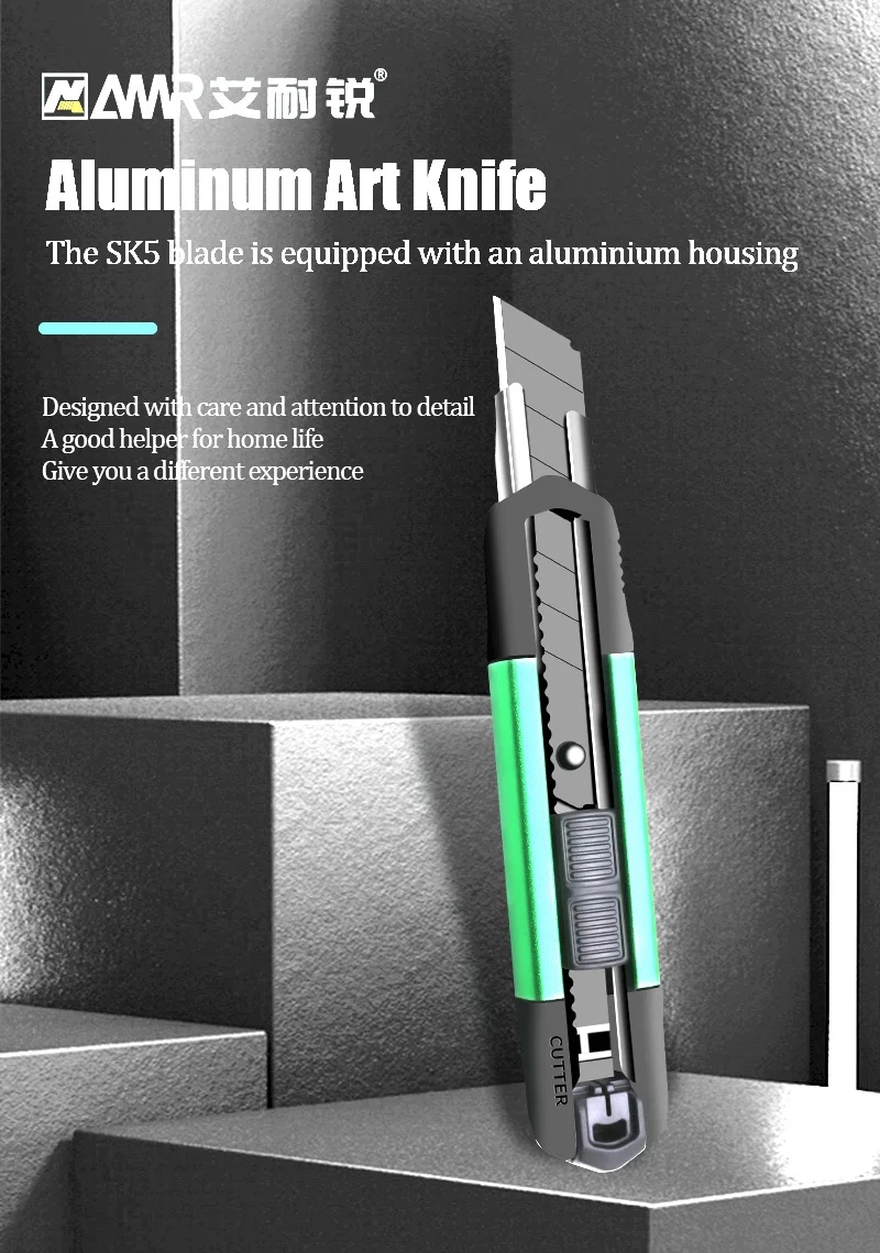 SK5 Alloy Blade Sharp Utility Messer Aluminiumlegierung Handpapierschneider Elektriker Messer 18mm für Büro Schule Schreibwaren Supplie – Detail 1