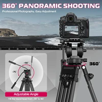 Ulanzi MT-81 Heavy Duty Video Tripod 1/4" 3/8" Screws 8KG Load for DSLR/Mirrorless/Cine Camera Camcorder with Fluid Head Tripod - Image 2