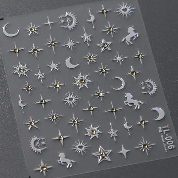 Elegant Starlight Glitter Rhinestone Nail Art Stickers