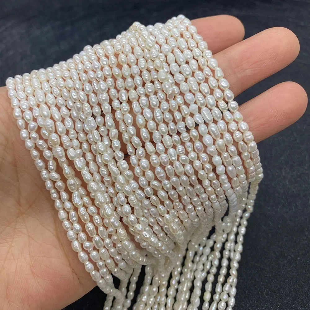 

Natural Freshwater Pearl Beads 100% Rice Shaped High Quality Pearl Bead Jewellery Making DIY Women Bracelets Necklaces Earring