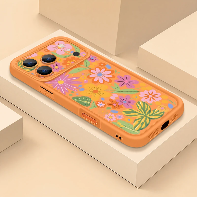 Pink Flowers Print TPU Soft Silicone Phone Cover