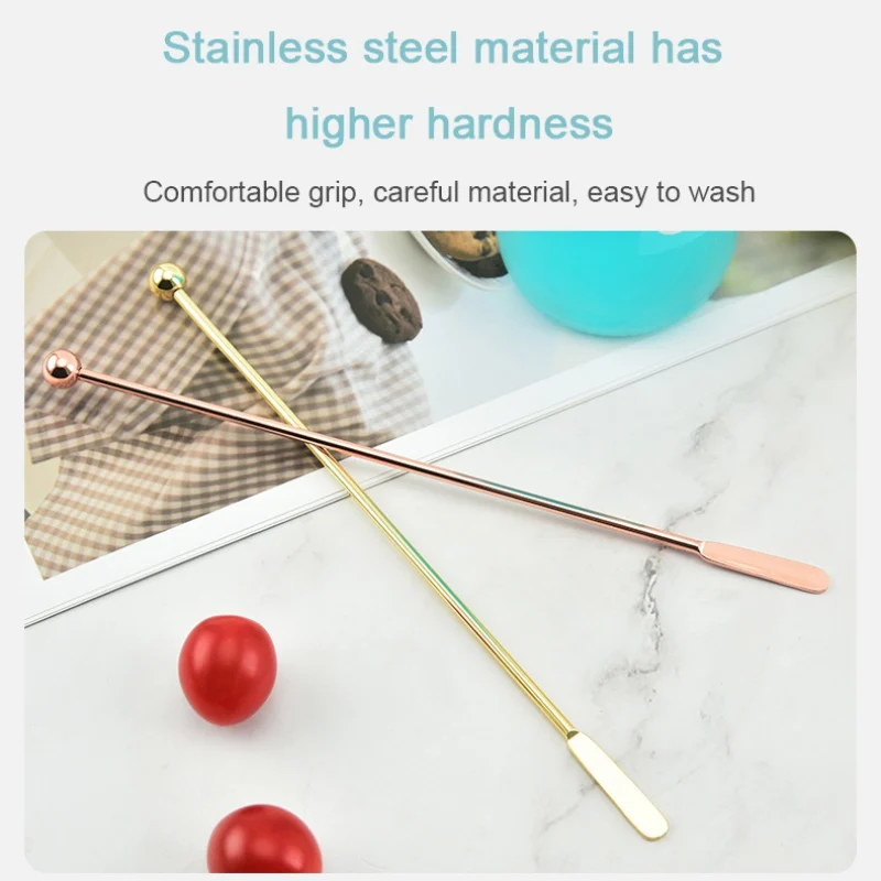 Description Picture 3 of item1Pcs 21cm Cocktail Stainless Steel Creative Mixing Sticks for Wedding Party Bar Cafe Swizzle Drill Glass Mixing Manual Rod