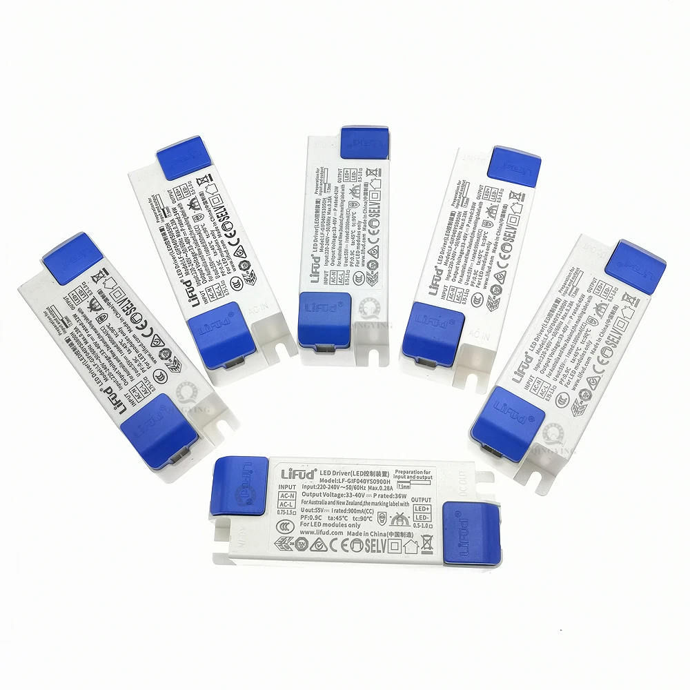 Lifud LED 드라이버 LF-GIF040YS 800mA-1050mA DC33-40V 높은 PF 0.9 LED 모듈용 무료 깜박임 조명 변압기 전원 공급 장치