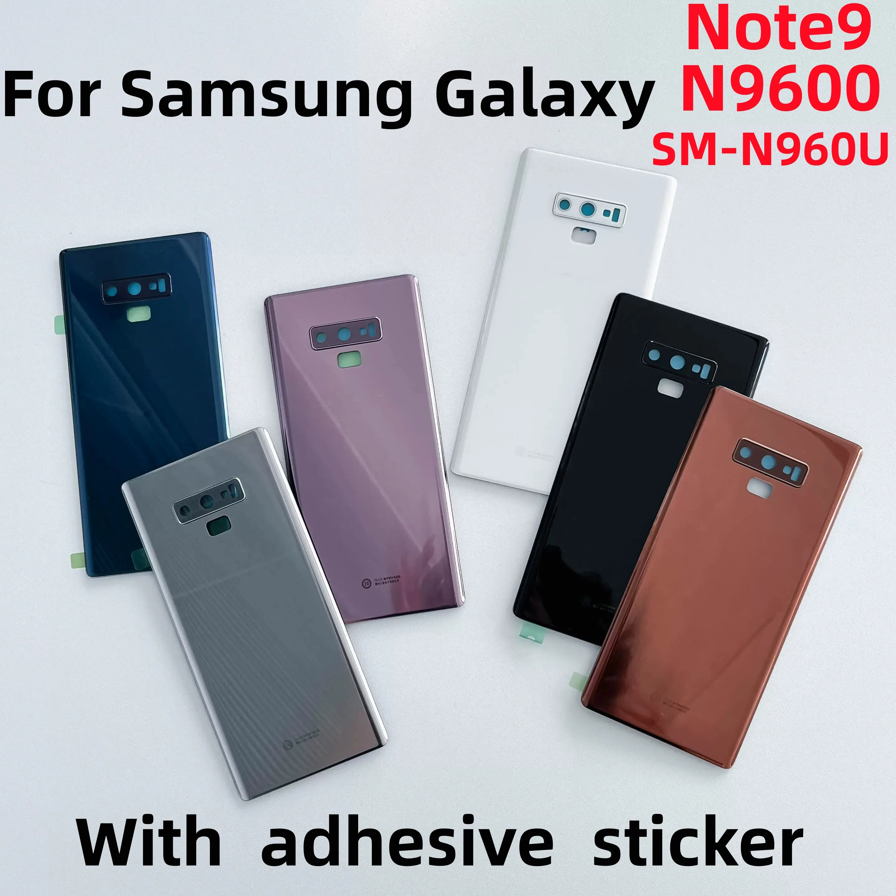 Glass Phone Back Cover Replacement For Samsung Galaxy Note9 SM-N9600 N960F N9608 Battery Cover Rear Door Housing Case