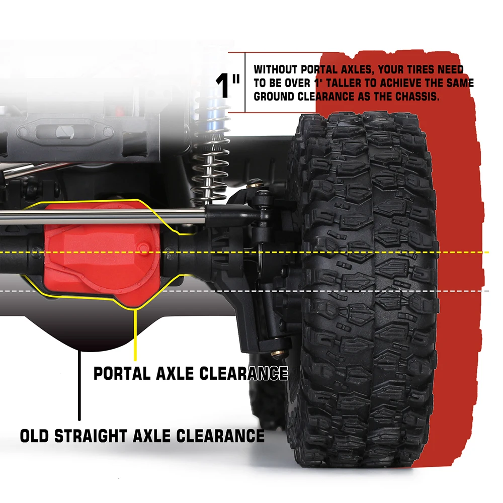 AUSTARHOBBY RC Traxxas TRX4 1/10 Rock Crawler Car 용 금속 전면 및 후면 포털 액슬 업그레이드 부품 교체